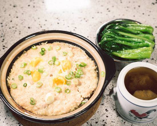 Minced Pork and Salted Egg on Rice 咸蛋肉饼饭